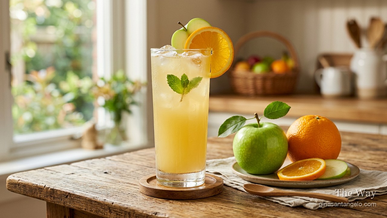 Apple citrus juice in a glass