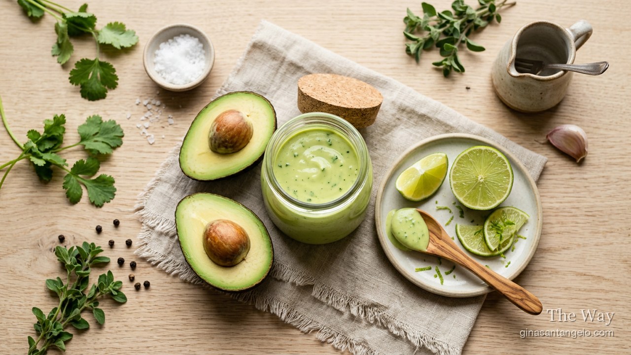 Creamy avocado lime dressing