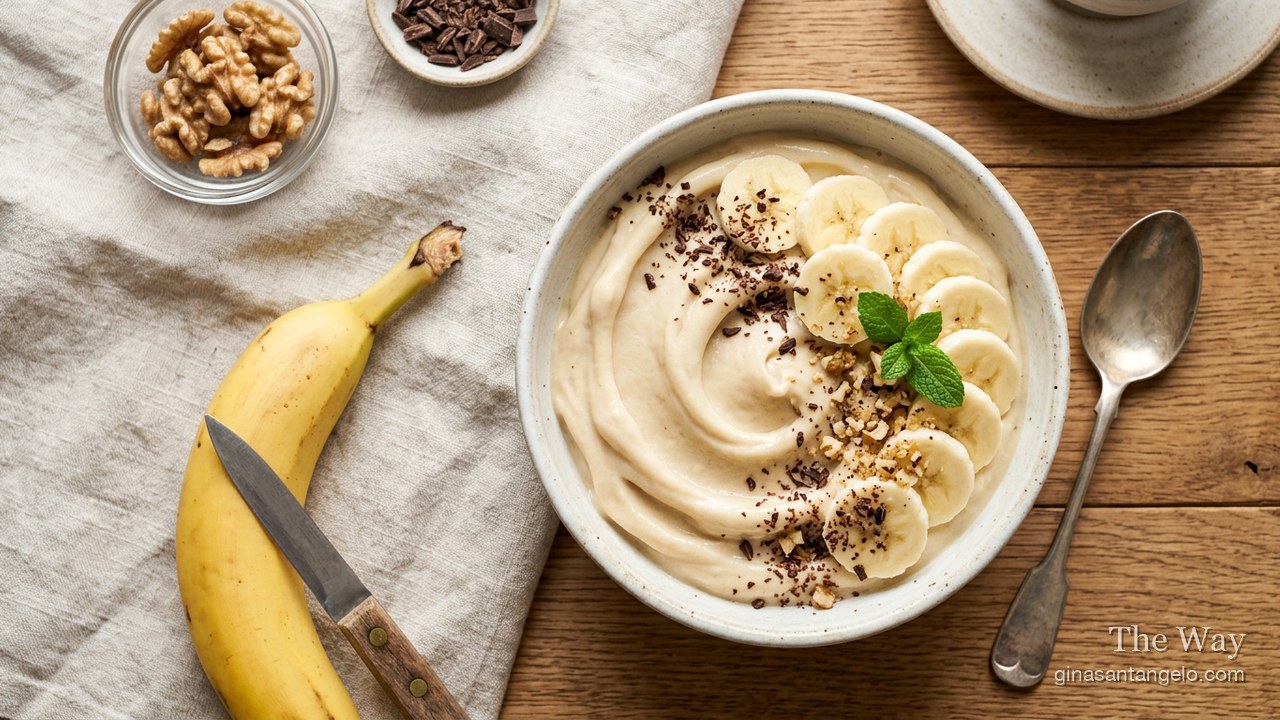 Banana nice cream in a bowl