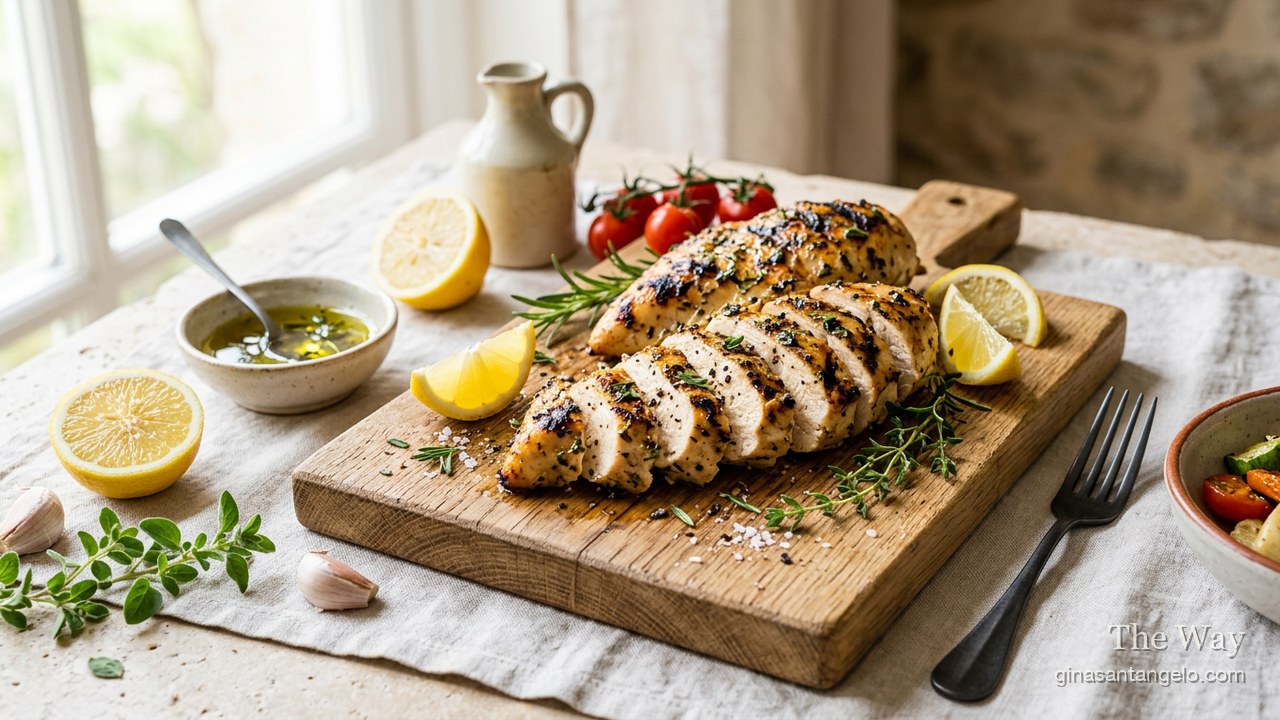 Sliced lemon herb grilled chicken