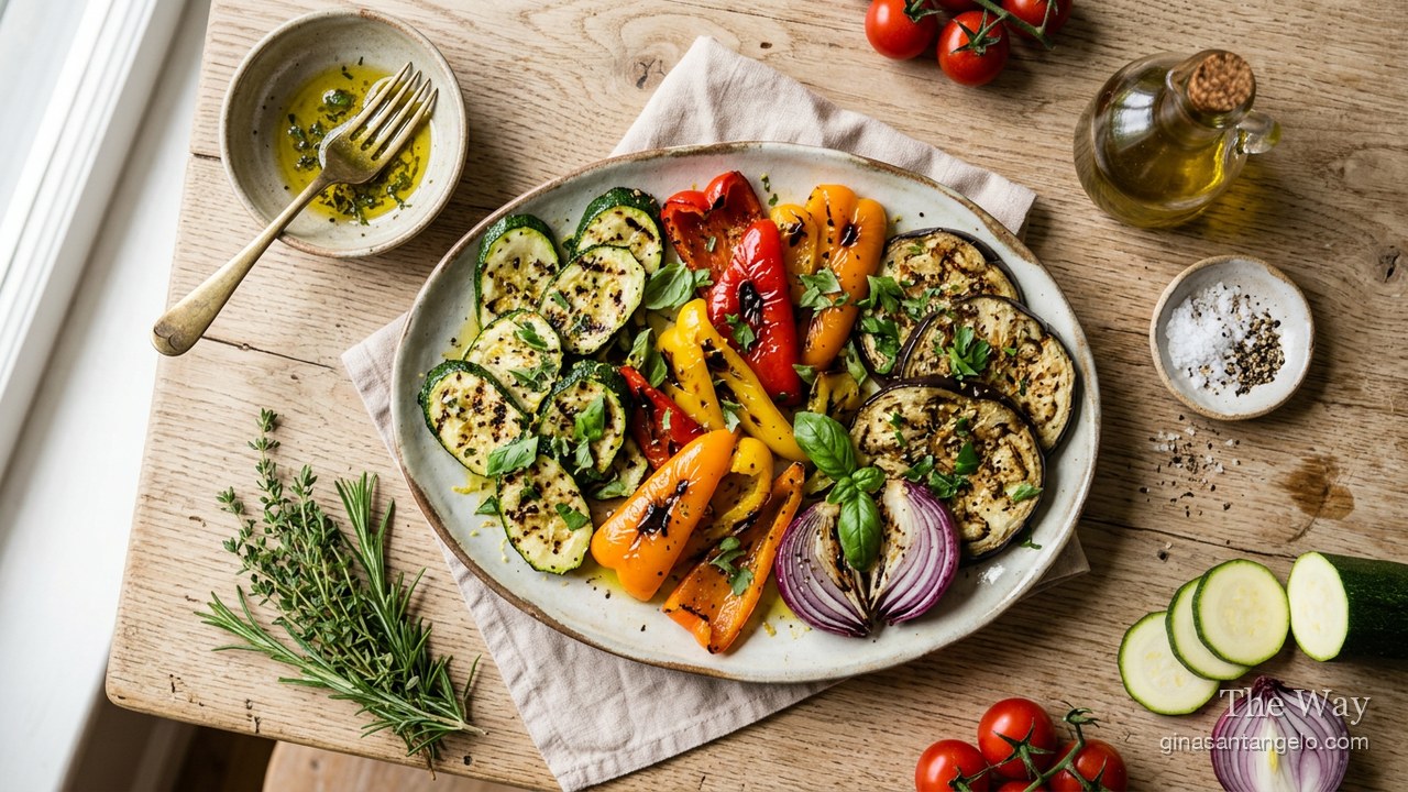 Charred garden vegetables