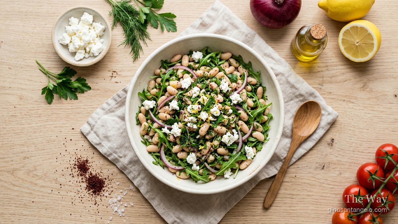 White bean salad with goat cheese